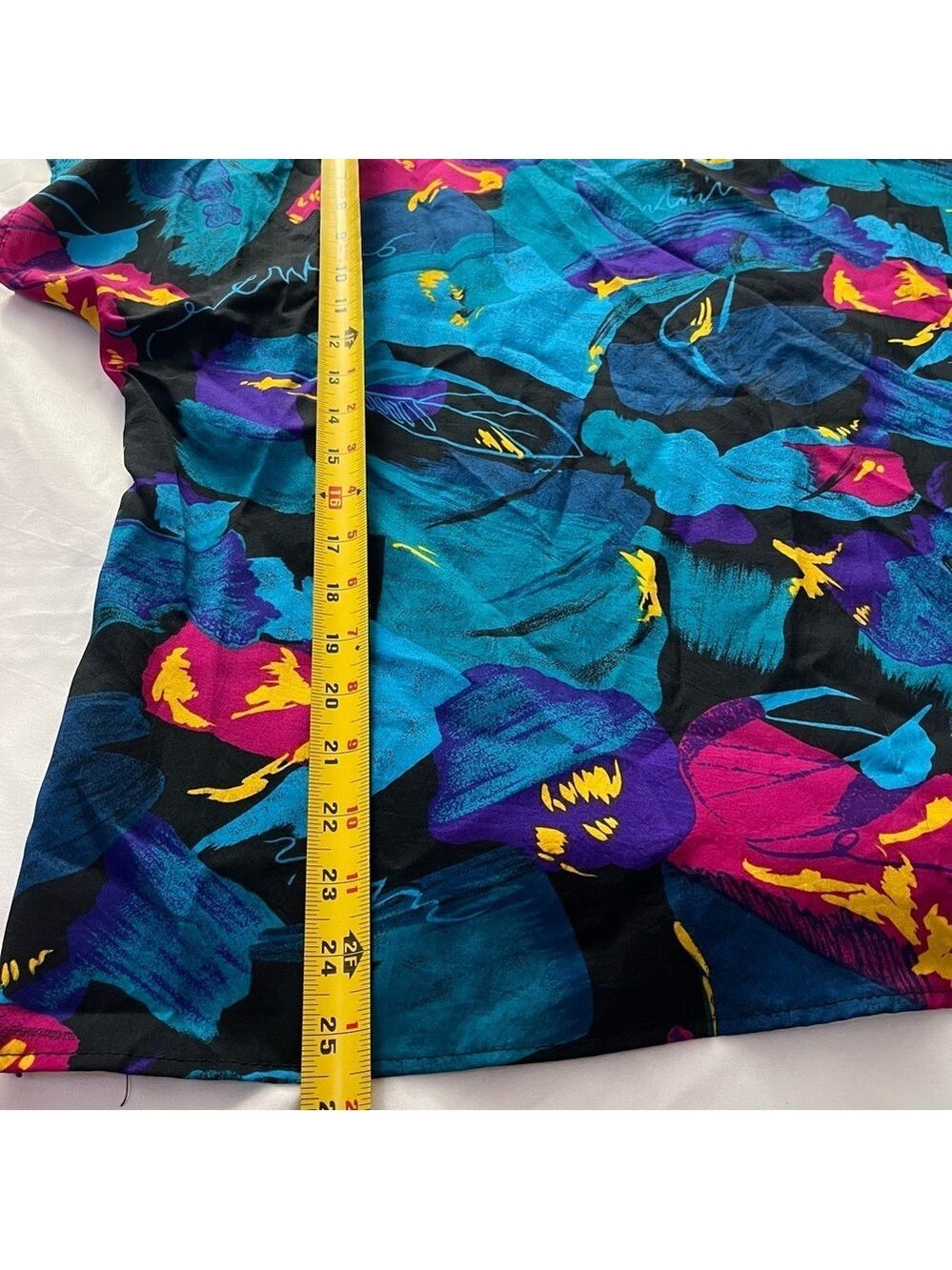 3/ $20 Vintage 80s Mr. Max Abstract Floral Blouse Plus Size 20 - Picture 7 of 7